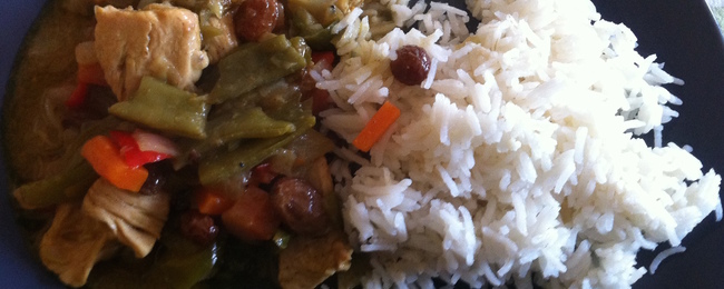 Arroz con verduras y curry